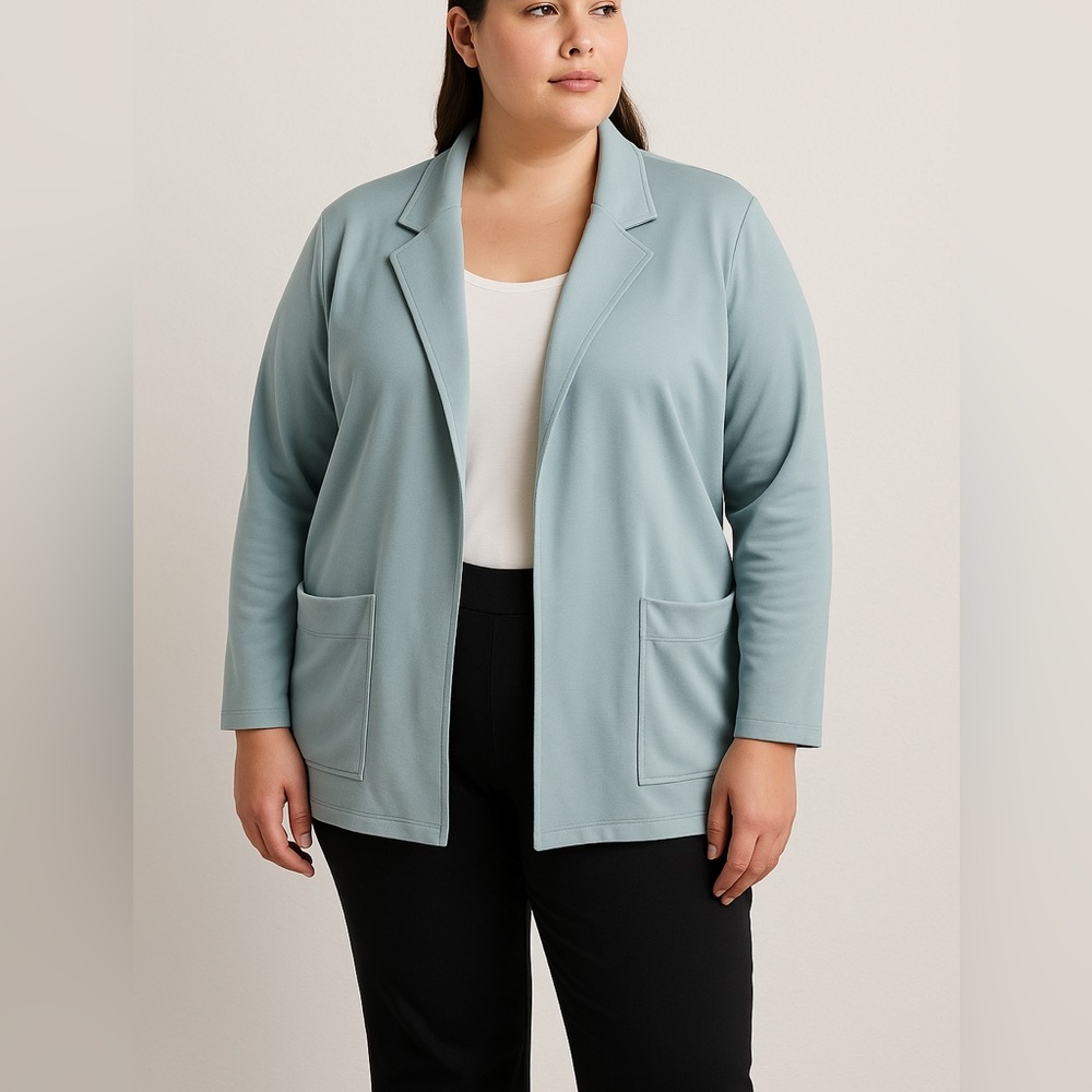 Athleta Women’s 22 Eastbound Blazer Seafoam Blue Tencel Lyocell Quiet Luxury